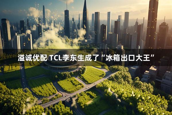 溢诚优配 TCL李东生成了“冰箱出口大王”